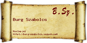 Burg Szabolcs névjegykártya